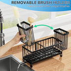 Cisily Sponge Holder for Kitchen Sink, Sink Organizer with Brush Holder
