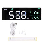Decibel Meter, Wall Hanging Sound Level Meter, Noise Decibel Meter, 3 in 1 Noise Temperature Humidity Meter, 30 to 130dB Range, with 11in Large LED Display Screen, for Classroom