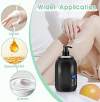 Massage Oil Warmer, LED Display Single Bottle Pro Massage Heater, Temperature Control Oil Heater for Massage with 2 Oil Bottle Dispenser, for Lotion Cream (US Plug)