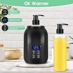 Massage Oil Warmer, LED Display Single Bottle Pro Massage Heater, Temperature Control Oil Heater for Massage with 2 Oil Bottle Dispenser, for Lotion Cream (US Plug)