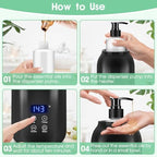 Massage Oil Warmer, LED Display Single Bottle Pro Massage Heater, Temperature Control Oil Heater for Massage with 2 Oil Bottle Dispenser, for Lotion Cream (US Plug)
