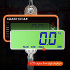 Digital Crane Scale, 1500kg 3000lb Duty Industrial Hanging Scale, with Remote Control LED Display, Remote Control Range 20m, for Measuring Weight(Orange)
