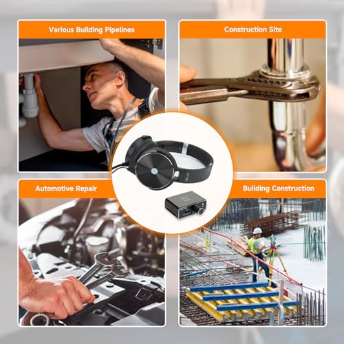 Water Leak Detection Kit, Underground Water Leak Detector, Water Leak Detection Device, 20000X Underground Magnification Tester, for Site Construction, Car Maintenance... (US Plug)
