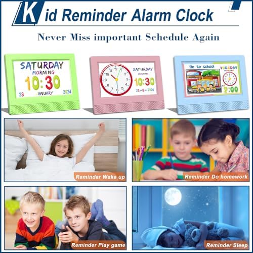 Kids Digital Alarm Clock, 7" LED Display