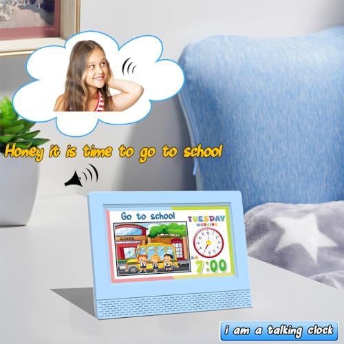 Kids Digital Alarm Clock, 7" LED Display