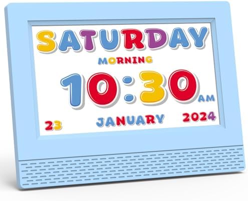 Kids Digital Alarm Clock, 7" LED Display
