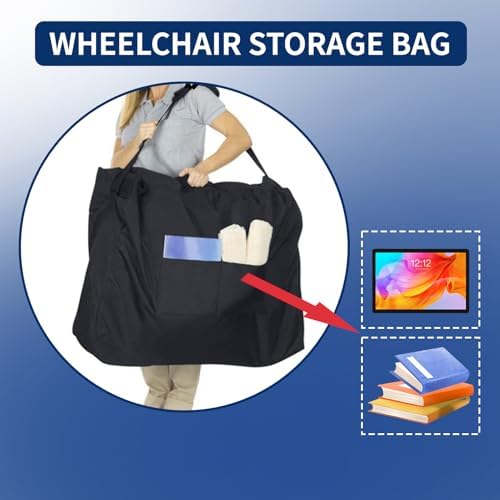 Wheelchair Travel Bag, 45.3x31.5x15.7in Waterproof Wheelchair Bag, Foldable Wheelchair Bag, 2 Way Design