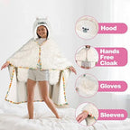 Wearable Blanket Adult Animal, Cute Hoodies, Comfy Blanket Hoodie, Gifts for Mom Girl Wife Friend for Christmas (Alpaca Pink)