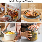 Trivets for Hot Dishes - Hot Pads for Kitchen Essentials Set Accessories, Silicone Pot Holders for Hot Pans, Desktop Mats for Kitchen Countertops, Home and Kitchen Essentials, Easy to Clean-Grey