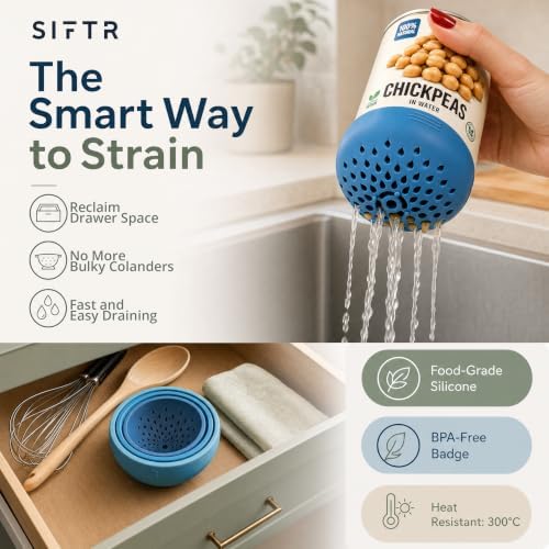 1pc Multi-Use Silicone Can Strainer - Mini Colander & Kitchen Gadget for Home Kitchen Accessories Gray