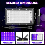2 Pack 100W Black Light, Black Lights for Party, IP66 Waterproof Black Light Party Light, for Halloween, Black Light Party, Stage Lighting, Neon