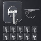 10 Pack Adhesive Wall Hooks for Hanging Heavy Duty Towel Coat Hooks Waterproof Transparent Hook for Bathroom Shower Kitchen Keys Door Outdoor Home Improvement Utility Hook