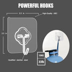 10 Pack Adhesive Wall Hooks for Hanging Heavy Duty Towel Coat Hooks Waterproof Transparent Hook for Bathroom Shower Kitchen Keys Door Outdoor Home Improvement Utility Hook