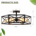 Gugxiom Modern Hexagon Cage 6 Light Semi Flush Mount Fixture (6 Light)