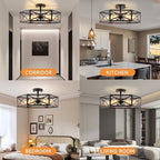 Gugxiom Modern Hexagon Cage 6 Light Semi Flush Mount Fixture (6 Light)
