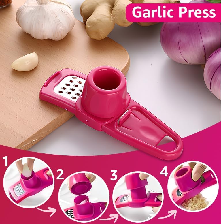 1pc Multifunctional Garlic Masher & Grinder - Compact, Durable Kitchen Tool for Effortless Mincing & Crushing of Garlic and Ginger