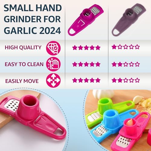 1pc Multifunctional Garlic Masher & Grinder - Compact, Durable Kitchen Tool for Effortless Mincing & Crushing of Garlic and Ginger