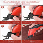 Cordless Electric Scissors, 4.2V Cardboard Cutter with 3 Self-sharpening Cutter Blades, Rechargeable Super Scissors with Safety Lock, for Fabric Cardboard Carpet Leather Felt (3pcs blades red)