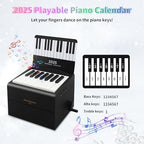 Piano Calendar 2025 Desk Calendar, Mini Piano Calendar with 52 Music Scores, Mini Desk Calendar in 27 Cards, Gifts for Swift Fans Home Decor (Chou 52 songs Black)