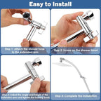 All Metal 19'' Shower Extension Arm Solid Brass Flexible Height & Angle Adjustable Shower Arm Extender With 2 Locking Joints Long Lasting Adjustable Showerhead Extender (19