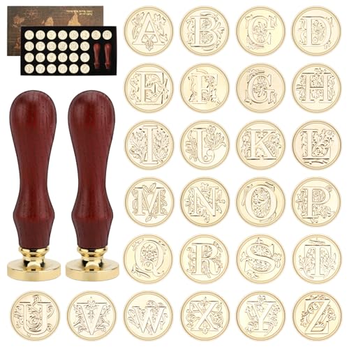 Initial Alphabet Wax Seal Stamp Kit, A-Z Vintage Sealing Stamp
