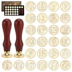 Initial Alphabet Wax Seal Stamp Kit, A-Z Vintage Sealing Stamp