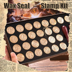 Initial Alphabet Wax Seal Stamp Kit, A-Z Vintage Sealing Stamp