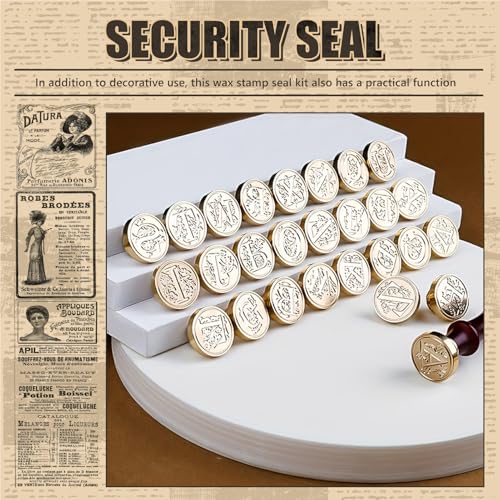 Initial Alphabet Wax Seal Stamp Kit, A-Z Vintage Sealing Stamp