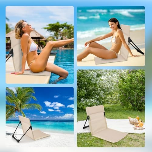 2 Pcs Foldable Pool Chairs, Portable Outdoor Chair for Poolside(White)