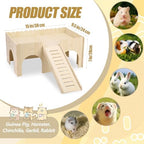 Large Guinea Pig Hideout, 14.96 X 9.45 X 7.09in Wooden Guinea Pig House