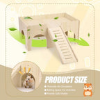 Large Guinea Pig Hideout, 14.96 X 9.45 X 7.09in Wooden Guinea Pig House