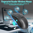 Gugxiom Wireless Computer Mouse with Fingerprint Reader (Gray)