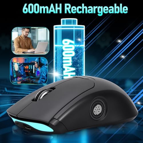 Gugxiom Wireless Computer Mouse with Fingerprint Reader (Gray)