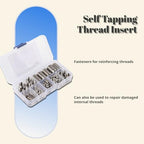 50Pcs Stainless Steel Thread Repair Kit, Threaded Inserts for Plastic/Metal, Thread Reinforce Repair Tool M3/M4/M5/M6/M8/M10/M12/M14/M16 with Storage Case