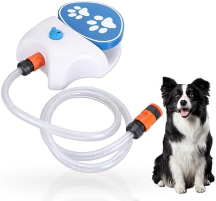 Gugxiom Outdoor Pet Water Fountain, Step On Dog Water Fountain, Dog Water Toy, Water Dispenser System for Fresh Water