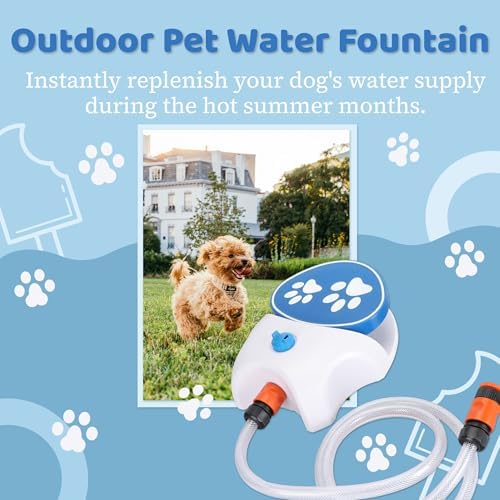 Gugxiom Outdoor Pet Water Fountain, Step On Dog Water Fountain, Dog Water Toy, Water Dispenser System for Fresh Water