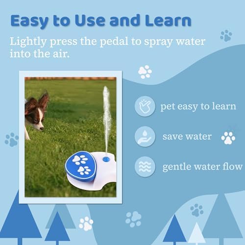 Gugxiom Outdoor Pet Water Fountain, Step On Dog Water Fountain, Dog Water Toy, Water Dispenser System for Fresh Water