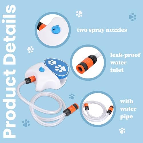 Gugxiom Outdoor Pet Water Fountain, Step On Dog Water Fountain, Dog Water Toy, Water Dispenser System for Fresh Water