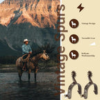 Gugxiom 2Pcs Western Spurs for Women and Mon, Retro Bronze Horse Spurs