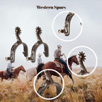 Gugxiom 2Pcs Western Spurs for Women and Mon, Retro Bronze Horse Spurs