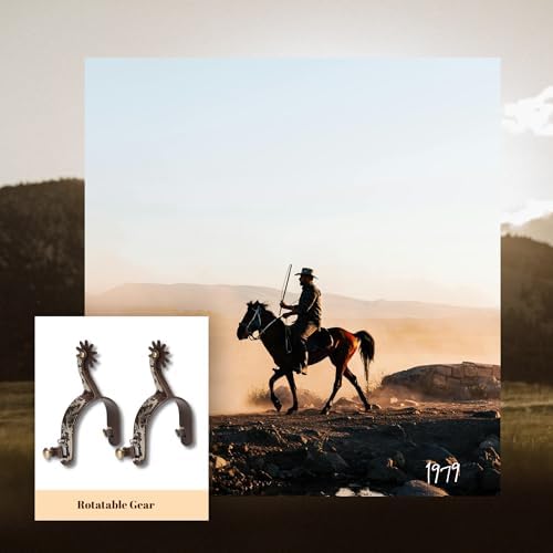 Gugxiom 2Pcs Western Spurs for Women and Mon, Retro Bronze Horse Spurs