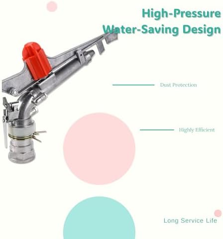 2" Water Spray Gun, Large-Area Irrigation Spray Gun Sprinkler, 360° Rotary Farm Lawn Garden Irrigation