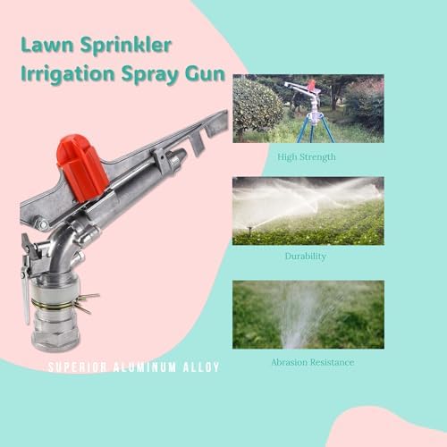 2" Water Spray Gun, Large-Area Irrigation Spray Gun Sprinkler, 360° Rotary Farm Lawn Garden Irrigation