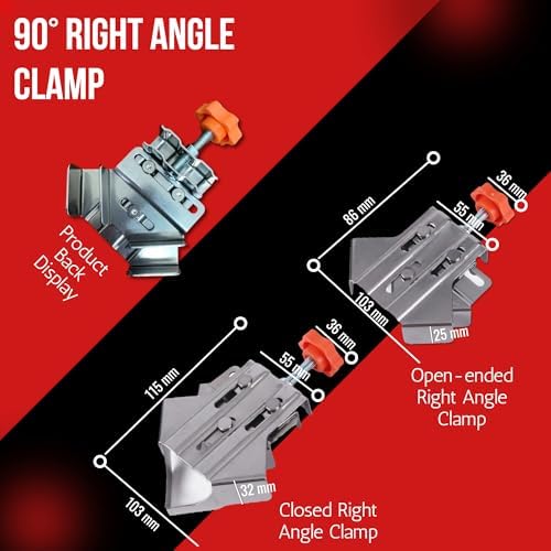 4Pcs Corner Clamps for Woodworking, 90° Stainless Steel Clamp Woodworking, with Adjustable Swing Jaw, for Processing Wood/Metal