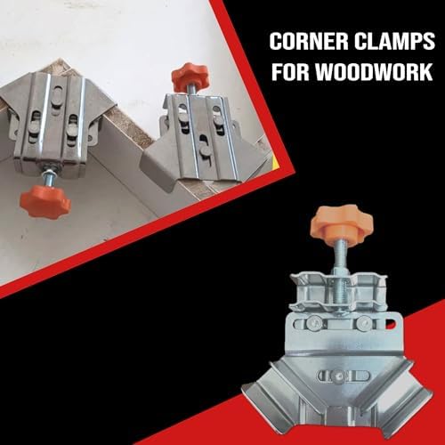 4Pcs Corner Clamps for Woodworking, 90° Stainless Steel Clamp Woodworking, with Adjustable Swing Jaw, for Processing Wood/Metal