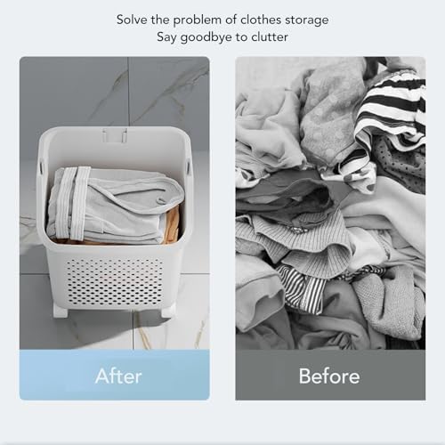 3 Tier Laundry Basket Organizer with Wheels, Tiered Laundry Basket Organizer, with Portable Storage Baskets, for Kitchen Bathroom Bedroom Laundry Room