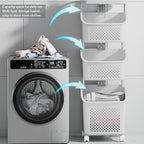 3 Tier Laundry Basket Organizer with Wheels, Tiered Laundry Basket Organizer, with Portable Storage Baskets, for Kitchen Bathroom Bedroom Laundry Room
