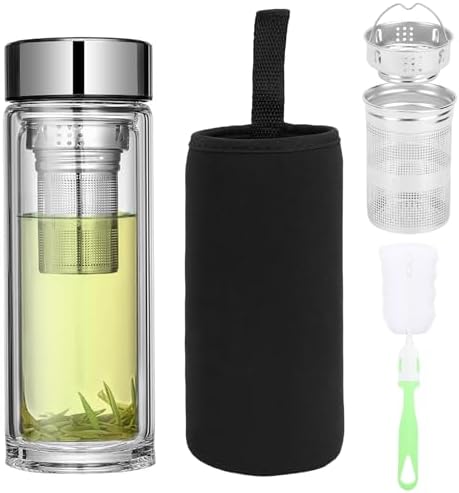 Gugxiom Tea Infuser Bottle, Glass Tea with Infuser(1000ml)