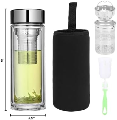 Gugxiom Tea Infuser Bottle, Glass Tea with Infuser(1000ml)