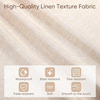 Gugxiom Linen Textured Tablecloth, Rectangle Tablecloth Waterproof, Wrinkle-Free, Boho Table Cloth for Dining Coffee Dining Party Outdoor Camping Wedding (130 x 175 cm Beige)